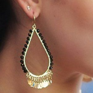 Jet Black  Drop Earrings